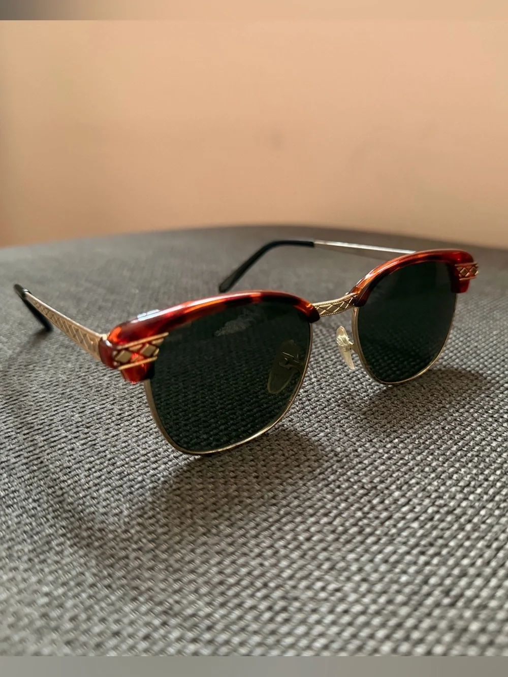 Tortoiseshell and Gold Clubmaster Sunglasses
